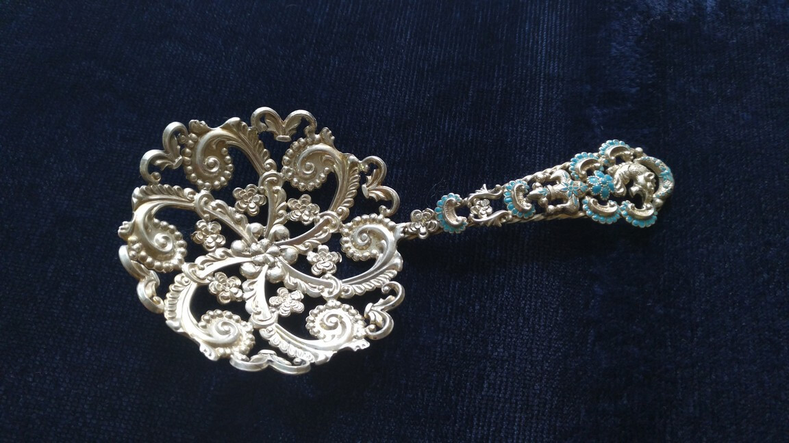 Серебряная лопатка для пирожных, Серебряные кондитерские лопатки, серебряные приборы, купить столовое серебро в Украине