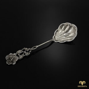 Серебряная ложка для меда, джема Хильдесхаймская роза