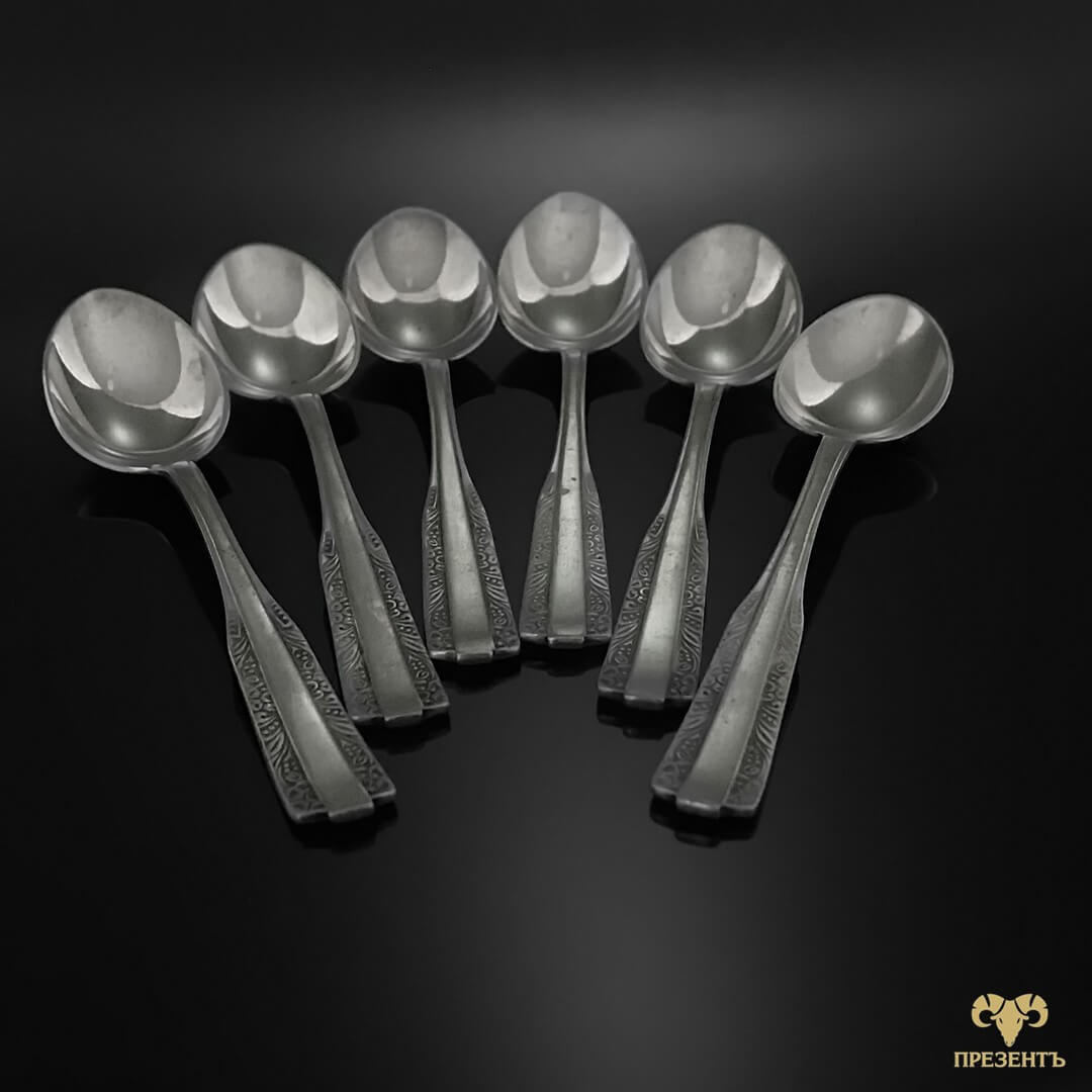 серебряная кофейная ложка, набор кофейных ложек, набор маленьких ложечек, комплект ложек к кофе, кофейные ложки серебро