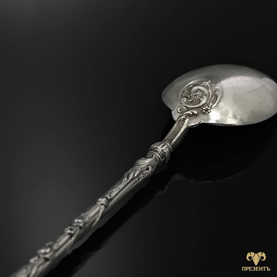 антикварные чайные ложки набор, антикварное столовое серебро купить, подарок на серебряную свадьбу, подарок на 25 лет супружеской жизни