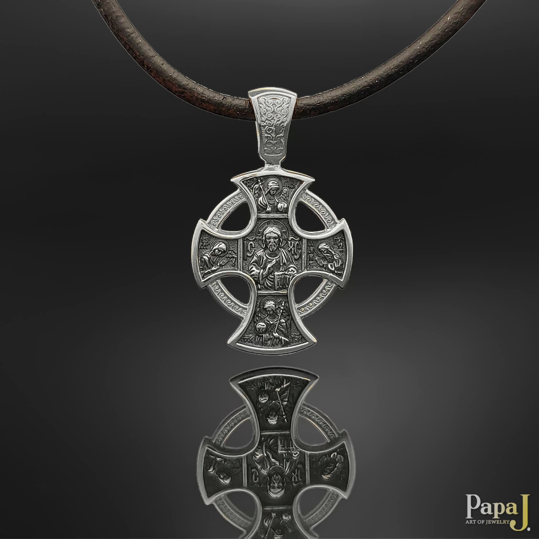 Серебряный православный нательный крест «Святой Николай Чудотворец» с позолотой 999 пробы, серебро 925