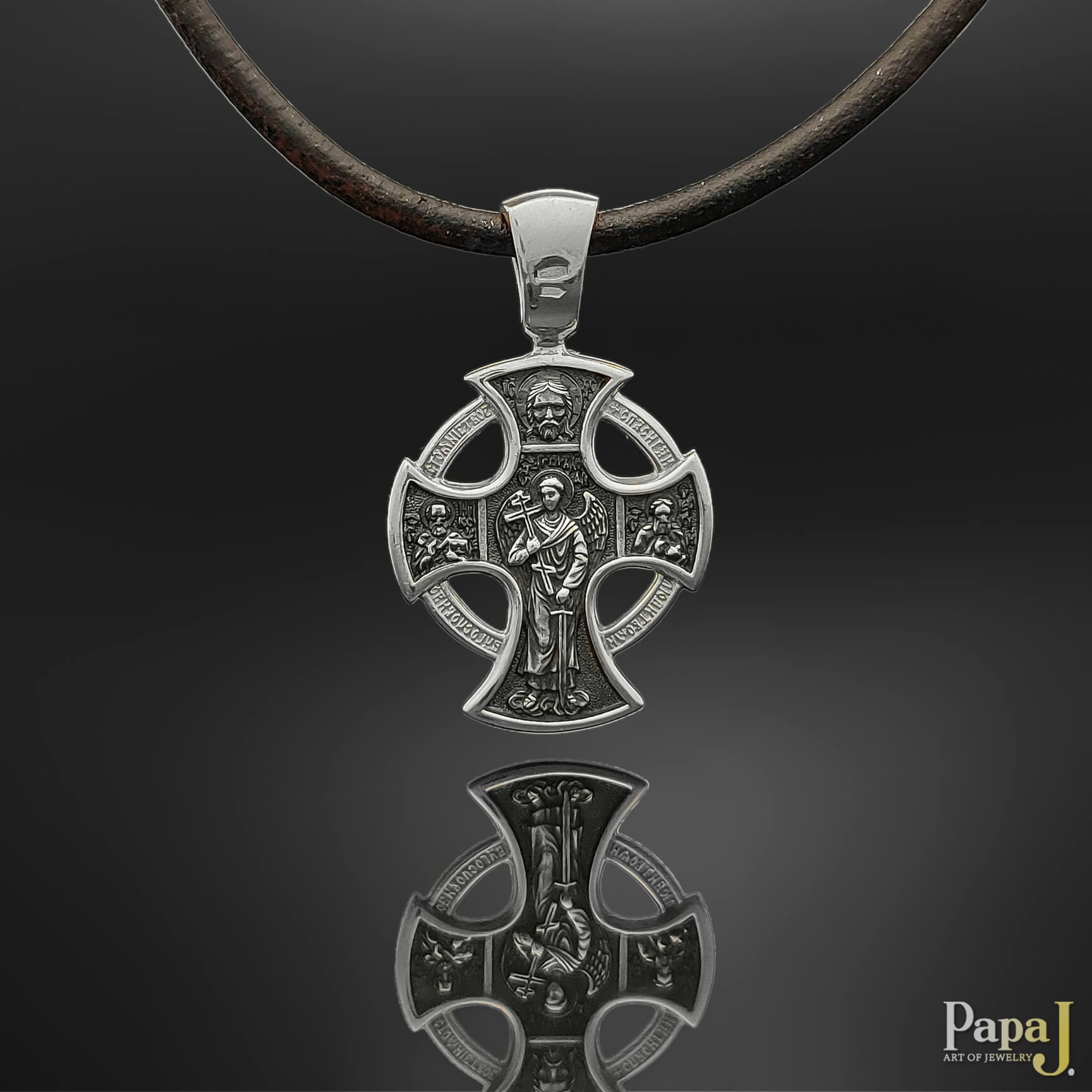 Серебряный православный крест 925 пробы с позолотой, Архангел Михаил, защитный православный крест