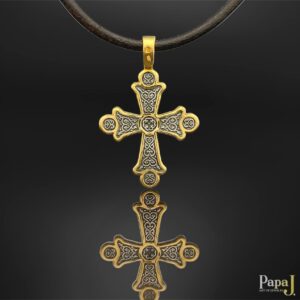 Серебряный православный нательный крест с позолотой 999 пробы, крест с хризмой и монограммами евангелистов