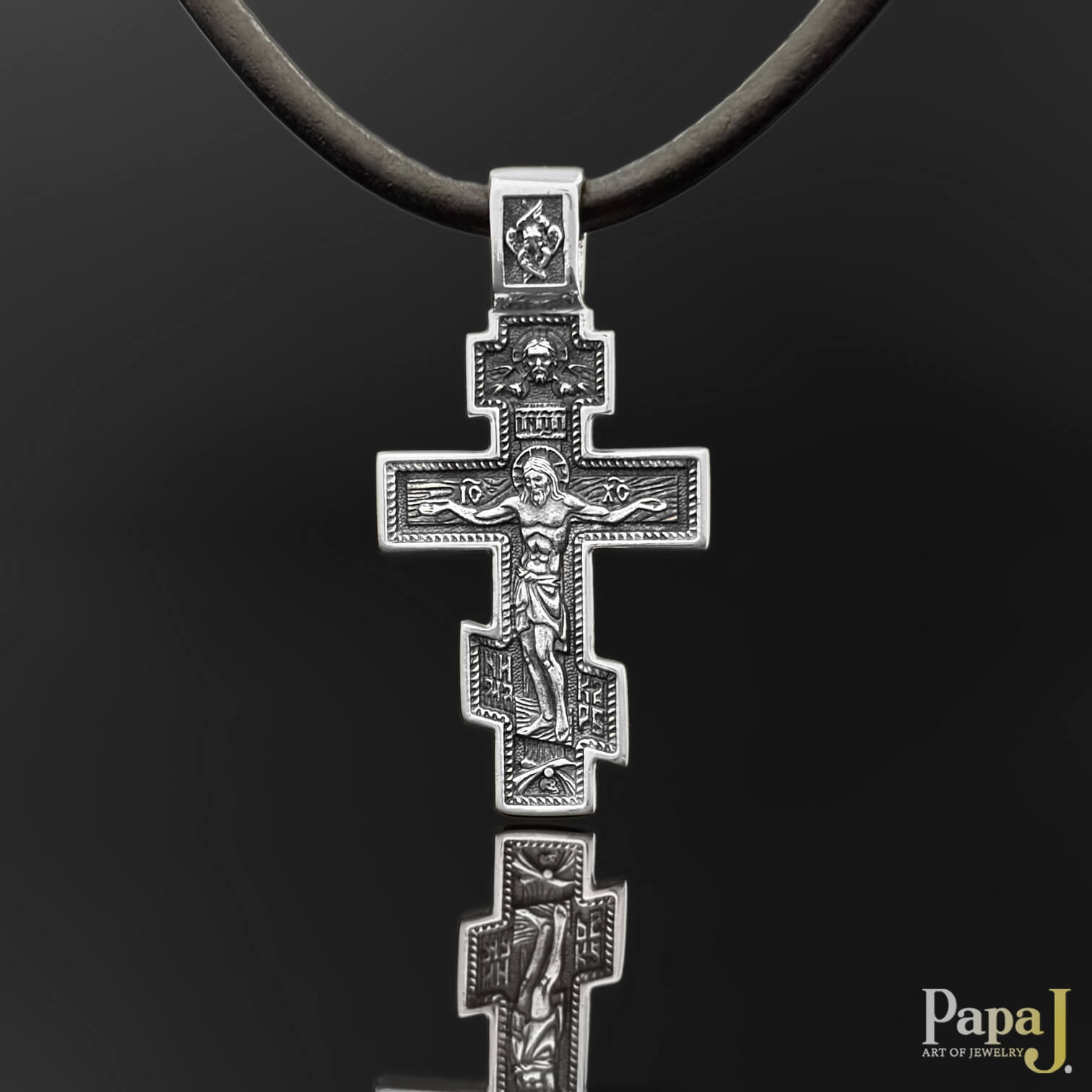 Православный крест из серебра 925 пробы с позолотой 999 пробы